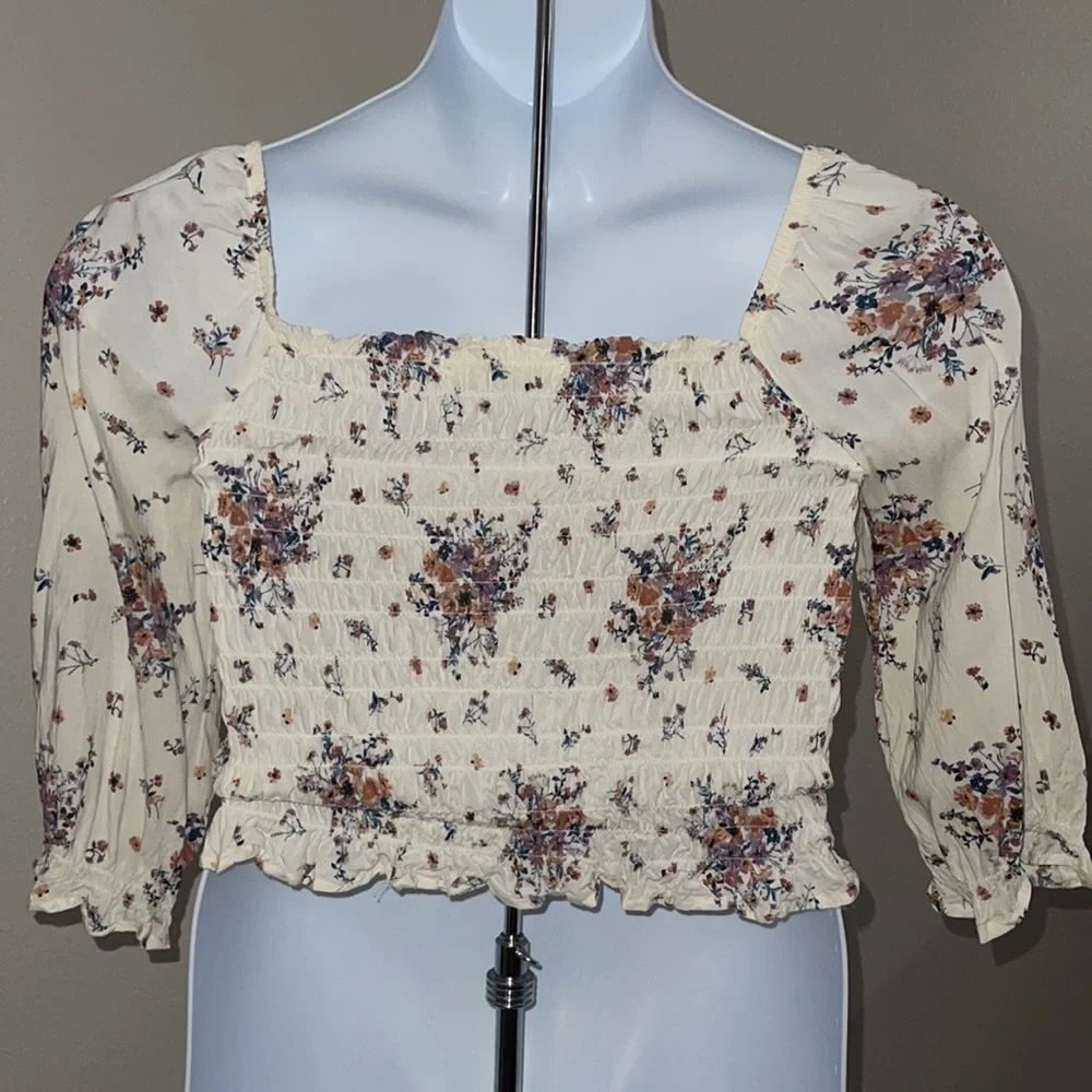 Rewind Off Shoulder Rutched Crop - Picture 1 of 6